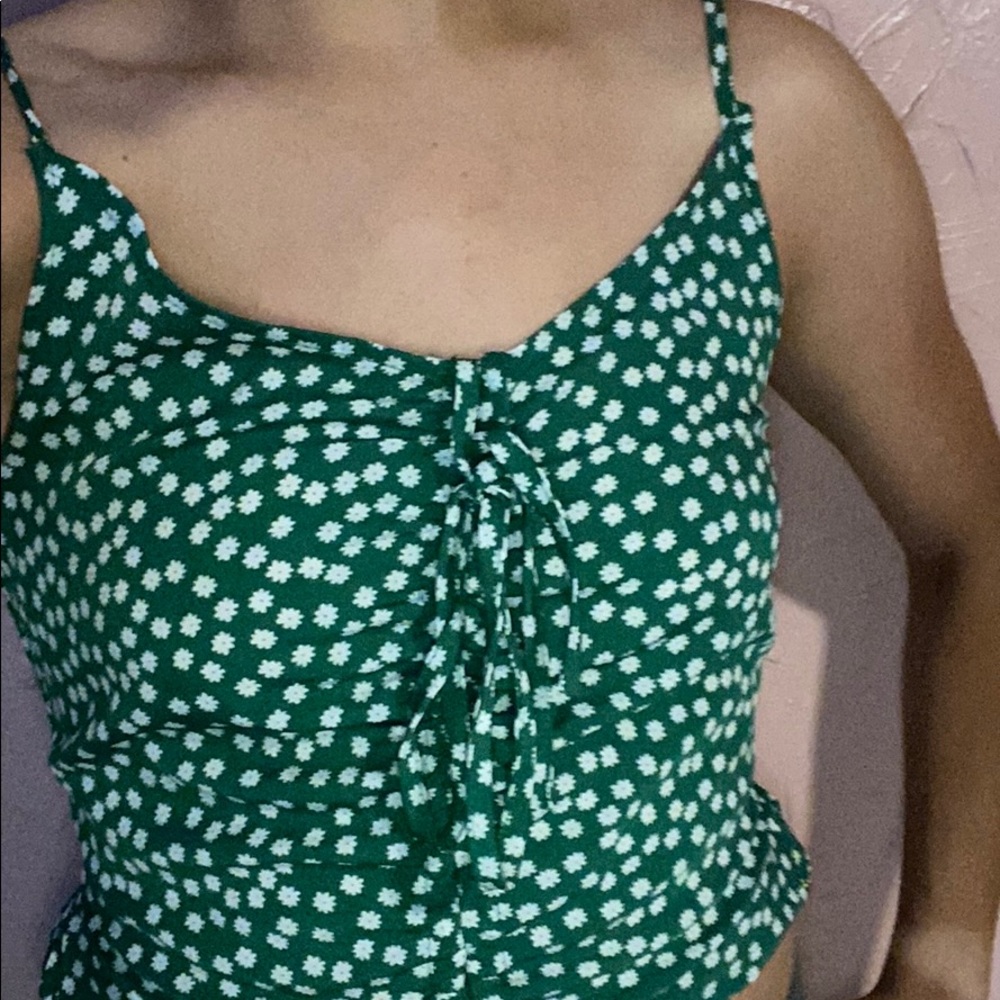 Green blouse tank top